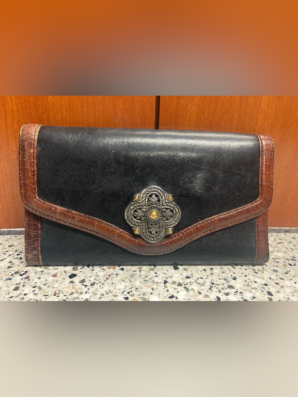 Vintage Brighton Trifold Leather Wallet